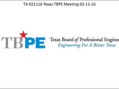 Texas TBPE Meeting 02-11-16
